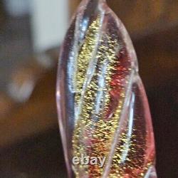 Vintage Murano Sommerset red gold flecks glass fish sculpture