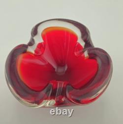 Vintage Murano Sommerso Art Glass Ashtray Dish Glows Amazing 5