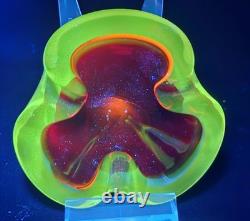 Vintage Murano Sommerso Art Glass Ashtray Dish Glows Amazing 5