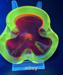 Vintage Murano Sommerso Art Glass Ashtray Dish Glows Amazing 5