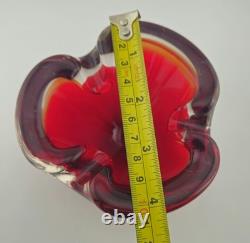 Vintage Murano Sommerso Art Glass Ashtray Dish Glows Amazing 5