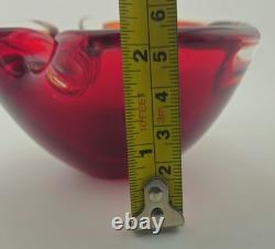 Vintage Murano Sommerso Art Glass Ashtray Dish Glows Amazing 5