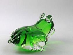 Vintage Murano Sommerso Art Glass Frog Figurine Paperweight