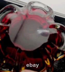 Vintage Murano Sommerso Art Glass Heavy Ashtray Dish 7 STUNNING COLORS MCM