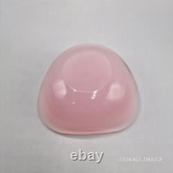 Vintage Murano Sommerso Art Glass Pink Clear Bowl/Ashtray Triangular Mid-Century