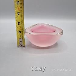 Vintage Murano Sommerso Art Glass Pink Clear Bowl/Ashtray Triangular Mid-Century