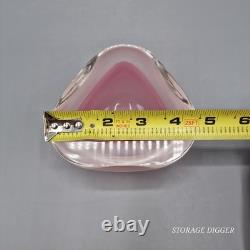 Vintage Murano Sommerso Art Glass Pink Clear Bowl/Ashtray Triangular Mid-Century