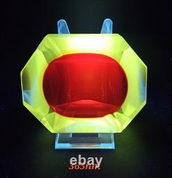 Vintage Murano Sommerso Art Glass Red Faceted 5×4×2 Glowing Beauty Dish Ashtray