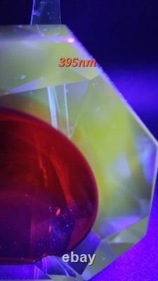 Vintage Murano Sommerso Art Glass Red Faceted 5×4×2 Glowing Beauty Dish Ashtray