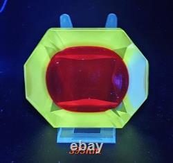 Vintage Murano Sommerso Art Glass Red Faceted 5×4×2 Glowing Beauty Dish Ashtray