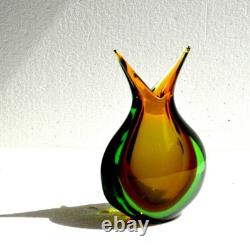 Vintage Murano Sommerso Art Glass Vase Mid-century, Italy Flavio Poli Style
