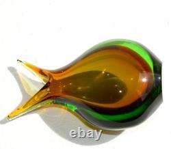 Vintage Murano Sommerso Art Glass Vase Mid-century, Italy Flavio Poli Style