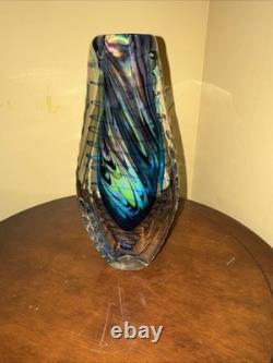 Vintage Murano Sommerso Blown Glass Vase