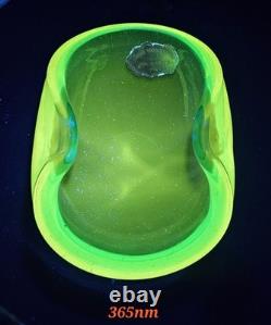 Vintage Murano Sommerso Blue 5.5 Glass Art Ashtray Dish Amazing Glow