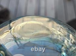 Vintage Murano Sommerso Blue 5.5 Glass Art Ashtray Dish Amazing Glow