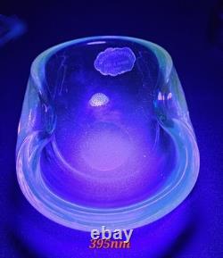 Vintage Murano Sommerso Blue 5.5 Glass Art Ashtray Dish Amazing Glow