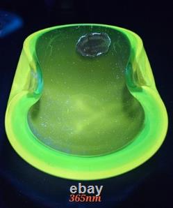 Vintage Murano Sommerso Blue 5.5 Glass Art Ashtray Dish Amazing Glow