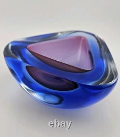 Vintage Murano Sommerso Flavio Art Glass Ashtray Dish 4.5