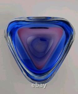 Vintage Murano Sommerso Flavio Art Glass Ashtray Dish 4.5