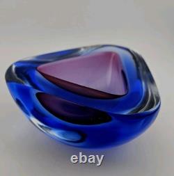 Vintage Murano Sommerso Flavio Art Glass Ashtray Dish 4.5