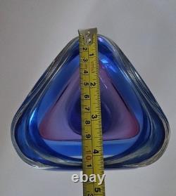 Vintage Murano Sommerso Flavio Art Glass Ashtray Dish 4.5