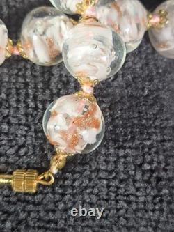 Vintage Murano Sommerso Glass Bead Necklace