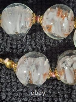Vintage Murano Sommerso Glass Bead Necklace