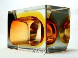 Vintage Murano Sommerso Glass Geometric Bowl/Ashtray c1970s