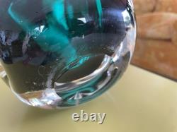 Vintage Murano Sommerso Glass Green/Blue Pinched Bowl Ashtray