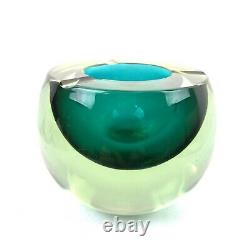 Vintage Murano Sommerso Green Bowl Ashtray