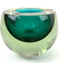 Vintage Murano Sommerso Green Bowl Ashtray