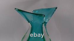Vintage Murano Sommerso Large Glass Fish Tail Vase MID Century