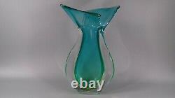 Vintage Murano Sommerso Large Glass Fish Tail Vase MID Century