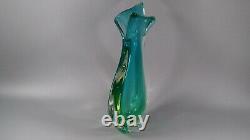 Vintage Murano Sommerso Large Glass Fish Tail Vase MID Century