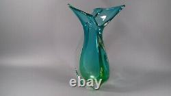 Vintage Murano Sommerso Large Glass Fish Tail Vase MID Century