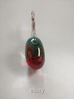 Vintage Murano Sommerso Red Green Blue Cased Art Glass Whale Fish Sculpture