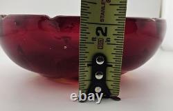Vintage Murano Sommerso Ruby Red with Gold and Clear Casing 6.5 Excellent Cond