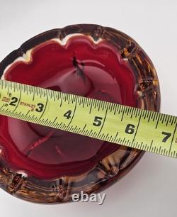 Vintage Murano Sommerso Ruby Red with Gold and Clear Casing 6.5 Excellent Cond