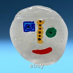 Vintage Murano Sommerso Style Italy Abstract Picasso Face Glass Art Sculpture 5