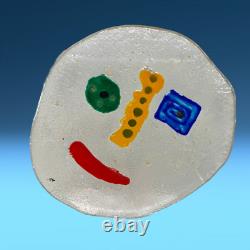Vintage Murano Sommerso Style Italy Abstract Picasso Face Glass Art Sculpture 5
