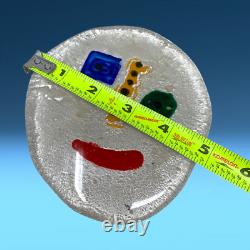 Vintage Murano Sommerso Style Italy Abstract Picasso Face Glass Art Sculpture 5