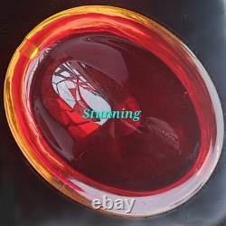 Vintage Murano Sommerso Submerged Art Glass Bowl Dish 6.5×5.5×3 Stunning Colors