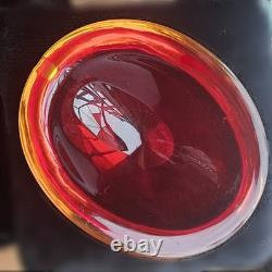 Vintage Murano Sommerso Submerged Art Glass Bowl Dish 6.5×5.5×3 Stunning Colors