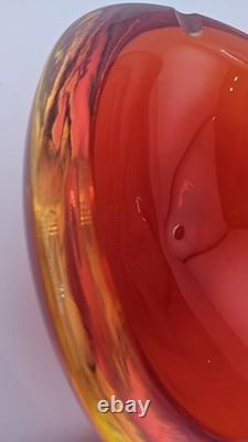 Vintage Murano Sommerso Submerged Art Glass Bowl Dish 6.5×5.5×3 Stunning Colors