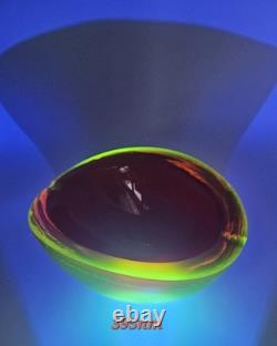 Vintage Murano Sommerso Submerged Art Glass Bowl Dish 6.5×5.5×3 Stunning Colors