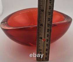 Vintage Murano Sommerso Submerged Art Glass Bowl Dish 6.5×5.5×3 Stunning Colors