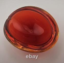 Vintage Murano Sommerso Submerged Art Glass Bowl Dish 6.5×5.5×3 Stunning Colors