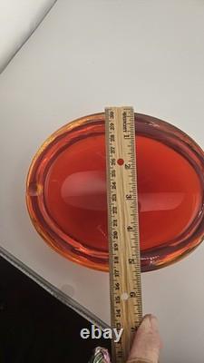 Vintage Murano Sommerso Submerged Art Glass Bowl Dish 6.5×5.5×3 Stunning Colors