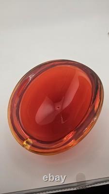 Vintage Murano Sommerso Submerged Art Glass Bowl Dish 6.5×5.5×3 Stunning Colors