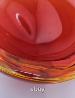 Vintage Murano Sommerso Submerged Art Glass Bowl Dish 6.5×5.5×3 Stunning Colors